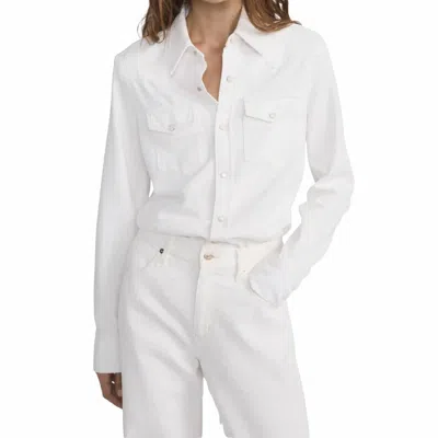 Frame Classic Denim Shirt In White