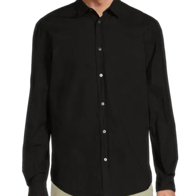 Frame Classic Poplin Shirt In Noir In Black