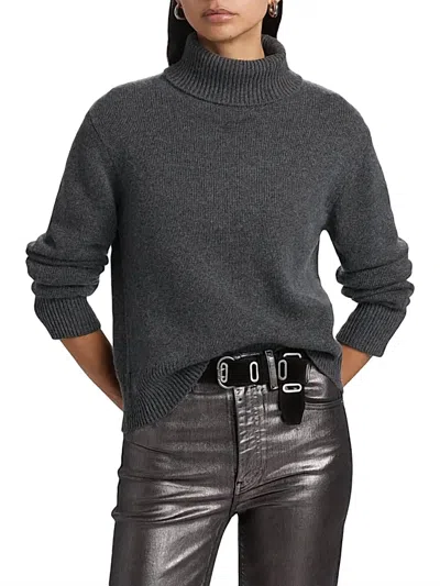 FRAME CLEAN TURTLENECK SWEATER IN CHARCOAL HEATHER