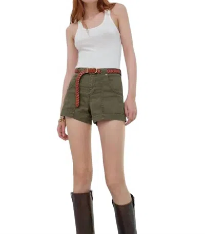 Frame Clean Utility Short In Washed Winter Moss In Multi