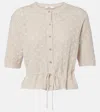 Frame Womens Oatmeal Heather The Clover Cashmere And Wool Cardigan In Brown