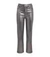 Frame Coated Le Sleek Straight Jeans In Gray