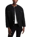 Frame Cocoon Short Coat In Black Multi