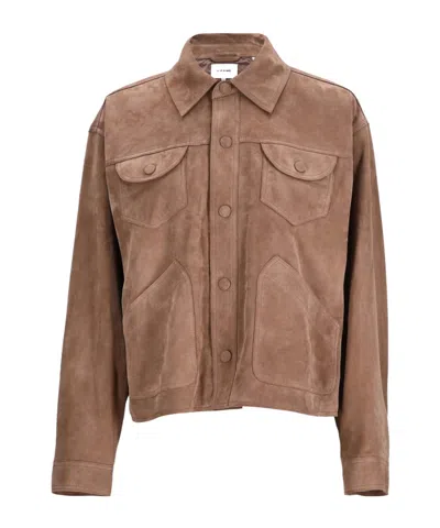 Frame Collared Jacket In Brown