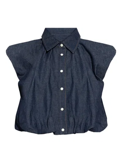FRAME COLLARED SLEEVELESS SHIRT