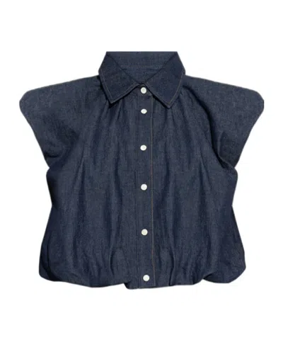 FRAME COLLARED SLEEVELESS SHIRT