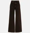 Frame Collegiate High-rise Wide-leg Jeans In Brown
