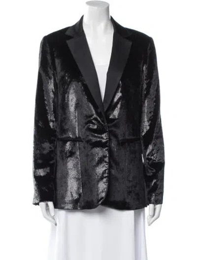 Pre-owned Frame Colorblock Pattern Blazer In Black