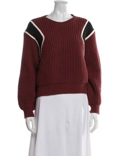 Pre-owned Frame Colorblock Pattern Crew Neck Sweater In Brown