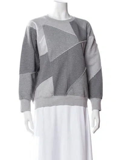 Pre-owned Frame Colorblock Pattern Crew Neck Sweatshirt In Gray