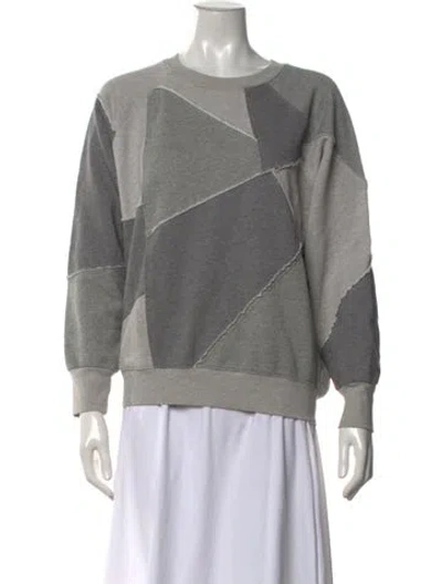 Pre-owned Frame Colorblock Pattern Crew Neck Sweatshirt In Grey