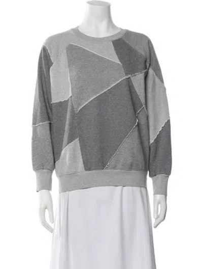 Pre-owned Frame Colorblock Pattern Crew Neck Sweatshirt In Grey