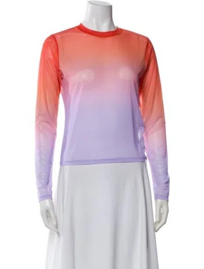 Pre-owned Frame Colorblock Pattern Crew Neck Top In Multi