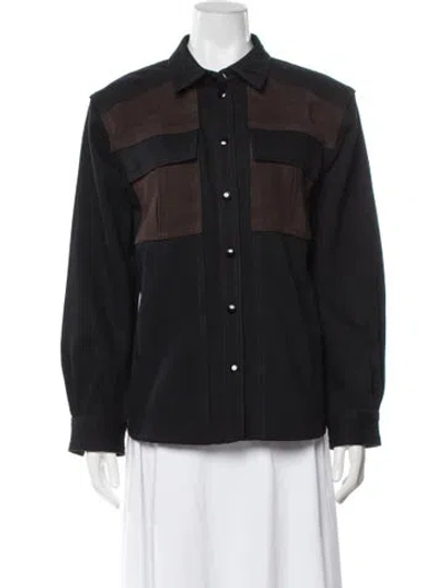 Pre-owned Frame Colorblock Pattern Jacket In Black