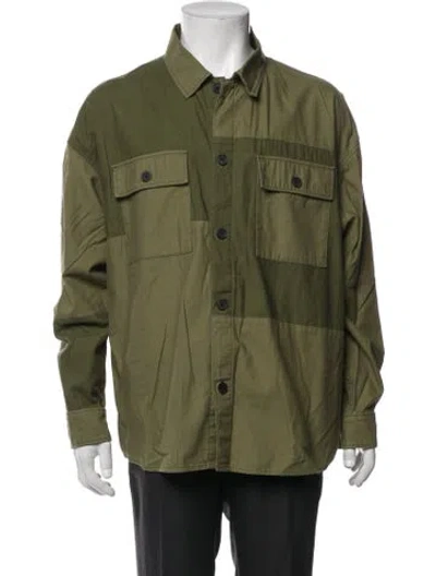 Pre-owned Frame Colorblock Pattern Jacket In Green