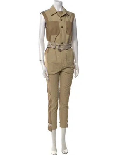 Pre-owned Frame Colorblock Pattern Jumpsuit In Neutral
