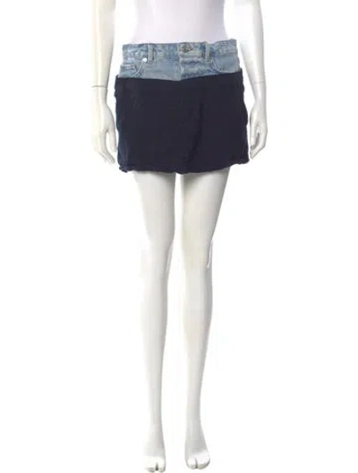 Pre-owned Frame Colorblock Pattern Mini Skirt In Black