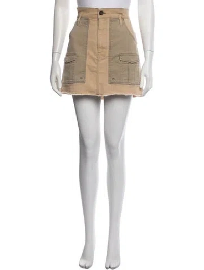 Pre-owned Frame Colorblock Pattern Mini Skirt In Brown