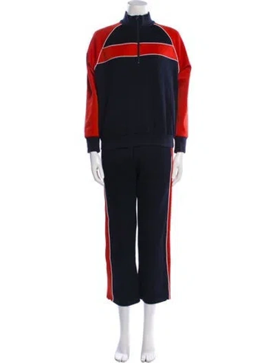 Pre-owned Frame Colorblock Pattern Pant Set In Blue