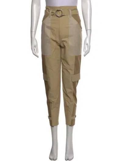 Pre-owned Frame Colorblock Pattern Straight Leg Pants In Brown