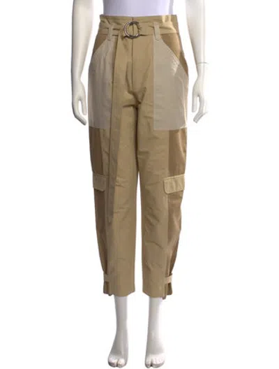 Pre-owned Frame Colorblock Pattern Straight Leg Pants In Brown/neutrals