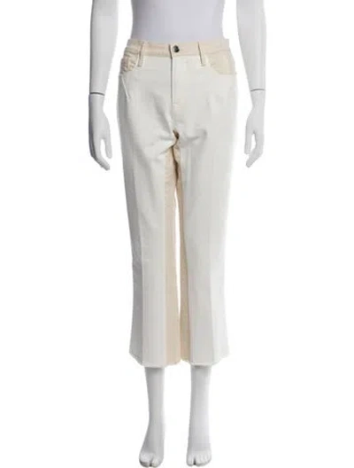 Pre-owned Frame Colorblock Pattern Straight Leg Pants In Neutral