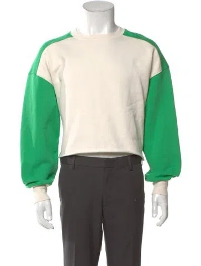 Pre-owned Frame Colorblock Pattern Turtleneck Polo Sweater In Green