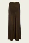 Frame Column Maxi Skirt In Moss