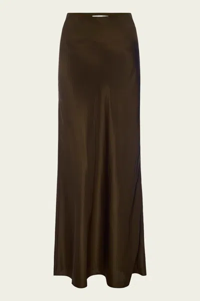 Frame Column Maxi Skirt In Moss In Blue