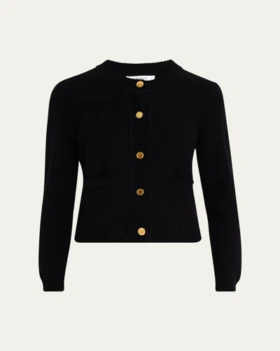 Frame Compact Knit Cardigan In Black