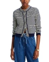 Frame Femme Mariner Striped Cotton-blend Sweater In Navy Multi