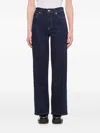 Frame Navy Blue Straight Jeans With Classic Five-pocket Design In Blue