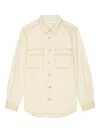 Frame Contrast-stitching Shirt In Neutral