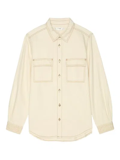 Frame Contrast-stitching Shirt In Neutral