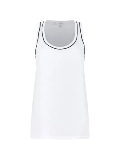 Frame Contrast-trim Tank Top In White