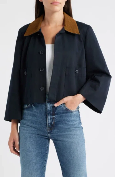 FRAME FRAME CORDUROY COLLAR CROP JACKET