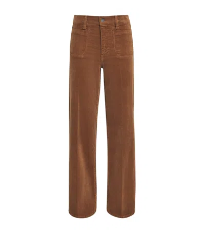 Frame Corduroy Le Slim Palazzo Trousers In Brown