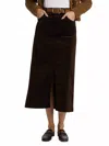 Frame Corduroy Midaxi Skirt In Espresso In Brown