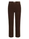 Frame High-waisted Straight-leg Casual Pants In Burgundy