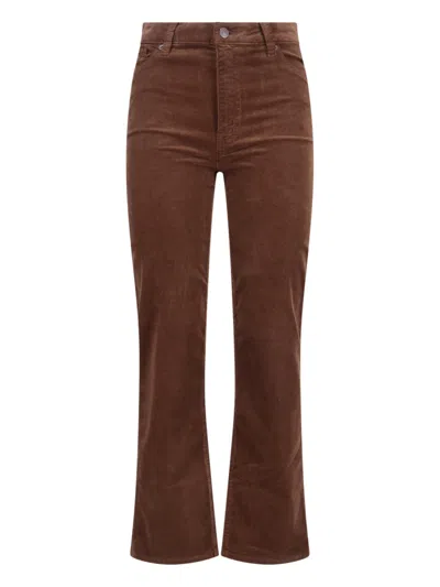 Frame Corduroy Straight Pants In Brown
