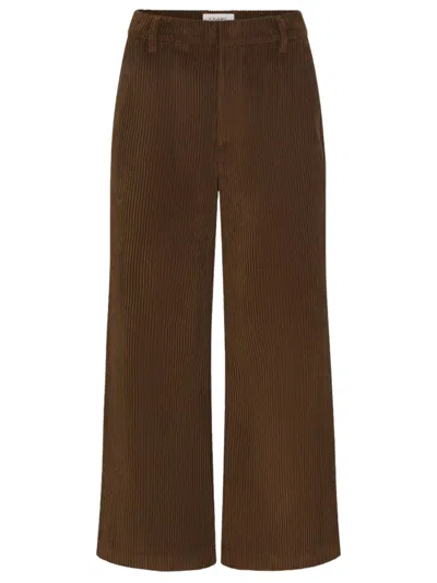 Frame Corduroy Swing Jeans With High Waist And Wide Leg In Brown