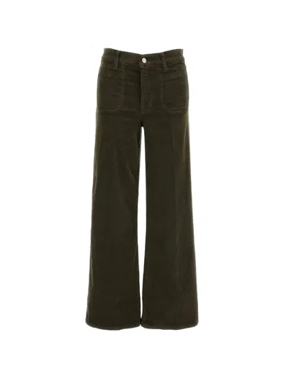 Frame Corduroy-texture Palazzo Pants In Green
