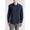 Frame Double Pocket Wool Blend Shirt Dark Navy In Dark Navy