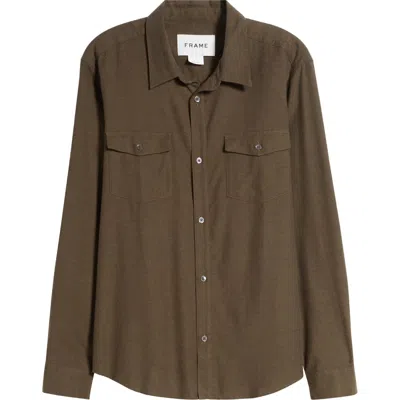 FRAME FRAME COTTON & MERINO WOOL BUTTON-UP SHIRT