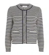 Frame Gestreifter Cardigan Aus Einer Baumwollmischung In Navy
