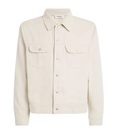 Frame Cotton Canvas Trucker Jacket In Ivory