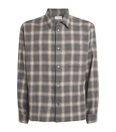 Frame Cotton Check Shirt In Brown
