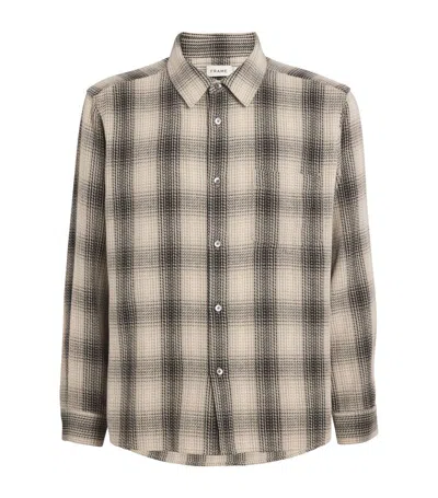 Frame Cotton Check Shirt In Navy