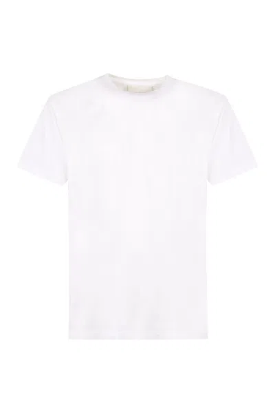 Frame Logo Cotton T-shirt In White Canvas