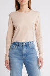 Frame Long-sleeve Baby Tee In Almond Pink